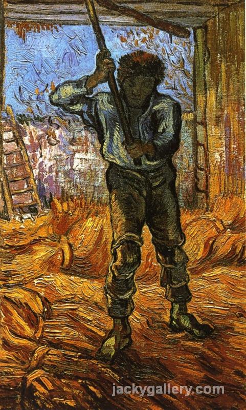 The Thresher after Millet, Van Gogh painting
